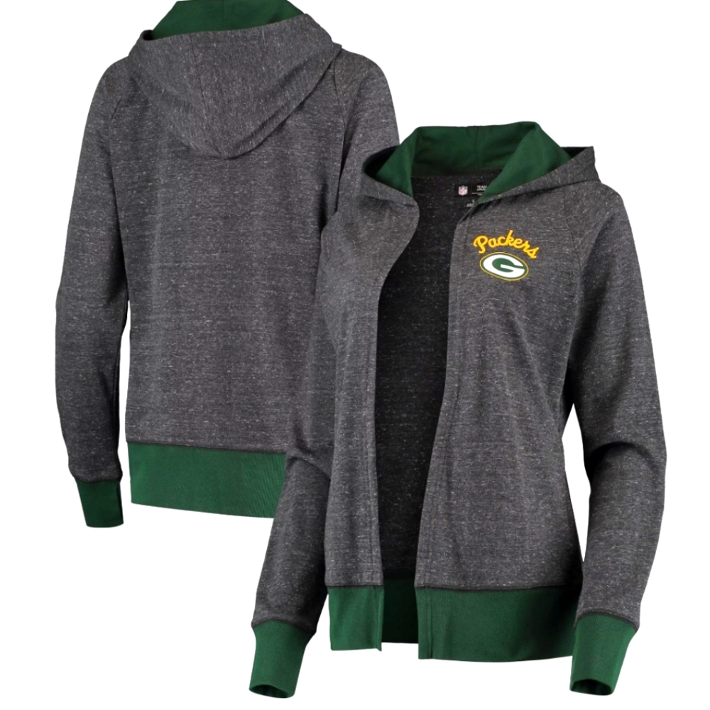 NWT! Green Bay Packers G-III 4Her by Carl Banks Chalk Talk Hoodie Cardigan Large - Picture 2 of 11